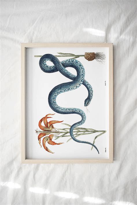 Blue Snake Art Print - Elsje Design & Decor Studio