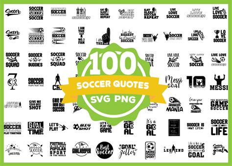 100 Soccer Quotes SVG Soccer Quotes SVG Bundle Soccer | Etsy