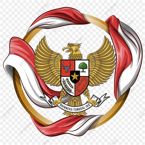 Garuda pancasila emblem logo of indonesian with flag illustration around pancasila pancasila day ...