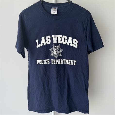 Navy Las Vegas Police Department Vintage T Shirt /... - Depop