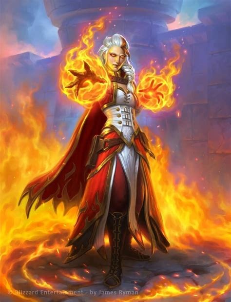 Fire Mage Jaina by Glenn Rane - Unused Blizzard Hearthstone Art - Wowhead News Hearthstone Mage ...