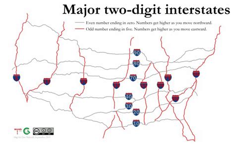 a map that shows the locations of major two - digit interstates