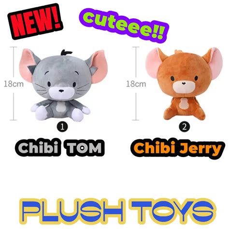 Chibi Tom And Jerry Plush Toy Cartoon Movie Cute Tuffy Nibbles Cat Mouse Plushies Stuffed Animal ...