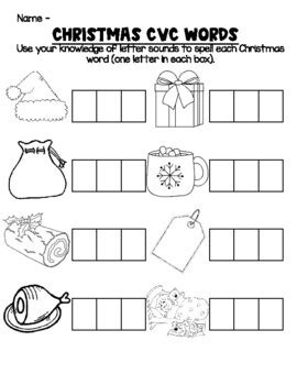 Christmas CVC Words by Kirby's Kindergarten | TPT