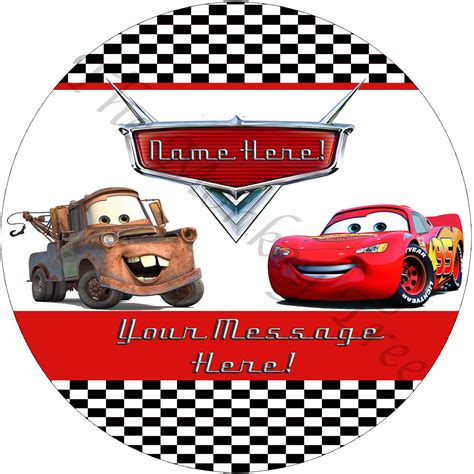 Cars Lightning Mcqueen Disney Personalised Cake Topper A4 Edible Wafer | Images and Photos finder