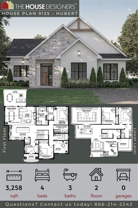 Finished Basement Cottage Style House Plan 9125: Hubert | Cottage style house plans, House plans ...