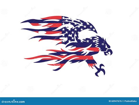 USA Flag Patriotic Eagle Bald Hawk Vector Logo Stock Vector ...