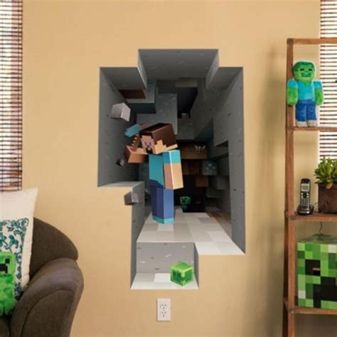 3D Minecraft wall decals