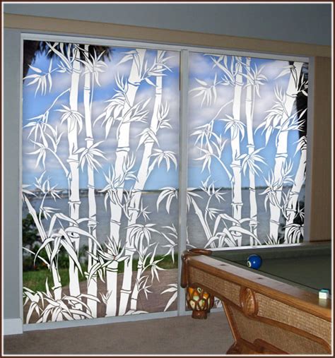 Big Bamboo Etched Glass Window Film Decor | Wallpaper For Windows