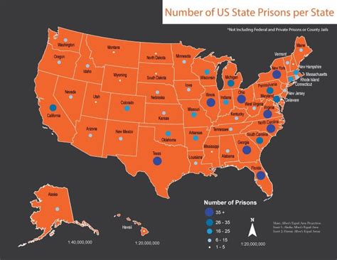 Number of U.S. State prisons per state[792x612] : MapPorn