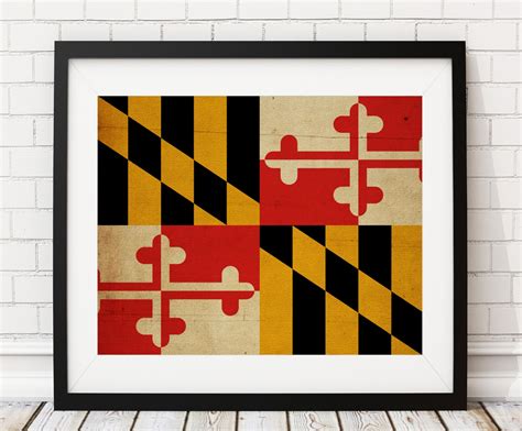 Maryland Flag Art Maryland Flag Print Poster State Flags