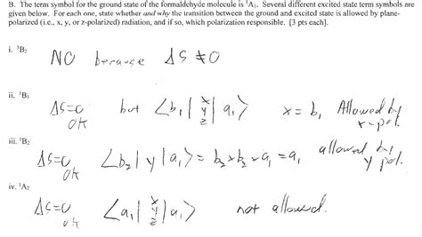 Solved B. The term symbol for the ground state of the | Chegg.com