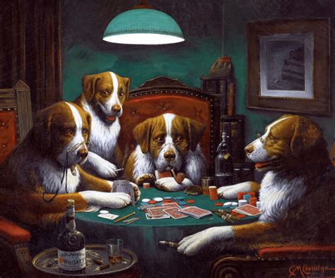 Dogs Playing Poker – Poster - Canvas Print - Wooden Hanging Scroll ...