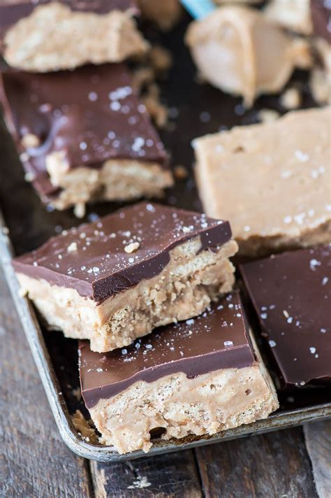 No Bake Crunchy Chocolate Peanut Butter Bars | The First Year