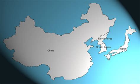 Spotlight Map Of China Korea And Japan Digital Art