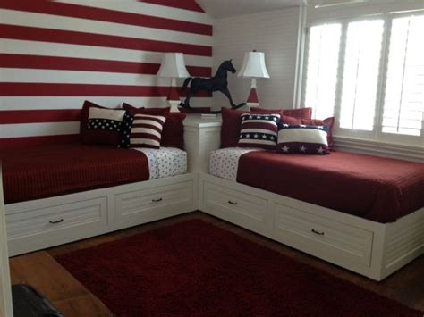 custom-corner-twin-beds | Twin beds guest room, Small kids room, Small bedroom