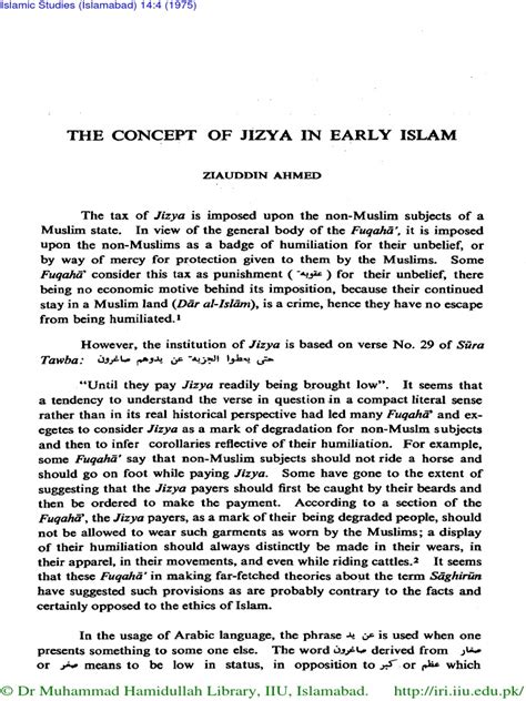 The Concept of Jizya in Early Islam | PDF | Muhammad | Middle East