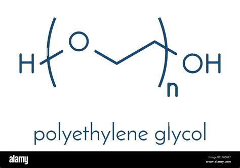 Polyethylene glycol (PEG), chemical structure. Forms of PEG are used as laxatives, excipients ...