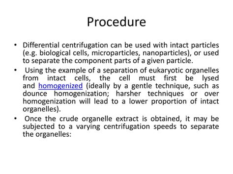 Differential centrifugation | PPT