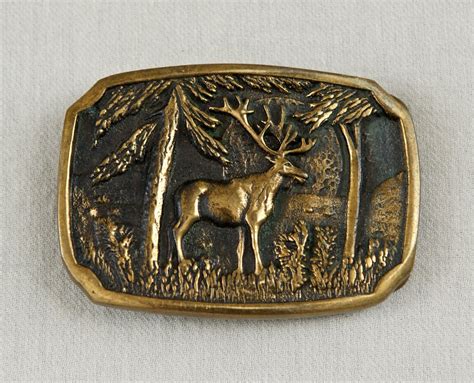 Vintage brass moose belt buckleBTS buckle1978 buckle.