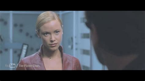 Fight scene between Arnold Schwarzenegger (T-850) and Kristanna Loken (T-X) from the movie ...