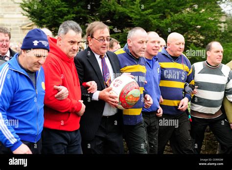 The Royal Ashbourne Shrovetide Football Match 2012 Derbyshire England Stock Photo - Alamy