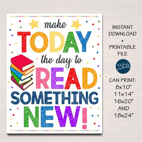 Reading Poster School Library English Classroom Printable - Etsy ...