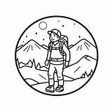 Hiking Path Coloring Sheet For Kids  Page sketch template