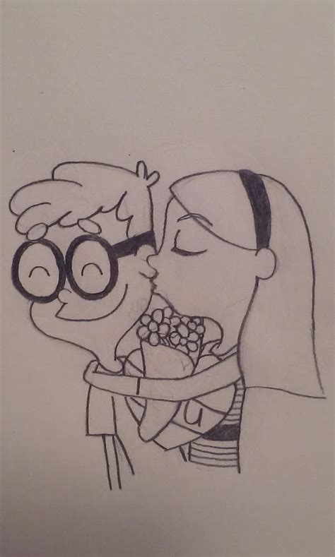 Image - Penny Peterson gives Sherman a kiss for love black and white.jpg | Peabodyverse ...