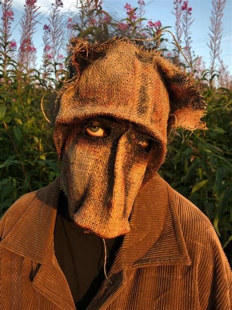 Creepy Scary Burlap Horror Mask - Adult Halloween Costume - Handmade ...