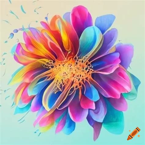 Colorful flower drawings on a piece of paper