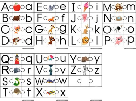 ESL game, printable English alphabet jigsaw puzzle | Алфавит, Валентинки своими руками, Валентинки