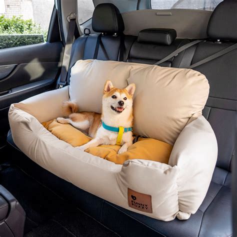 Travel Bolster Safety Medium Large Dog Car Back Seat Bed - FunnyFuzzy