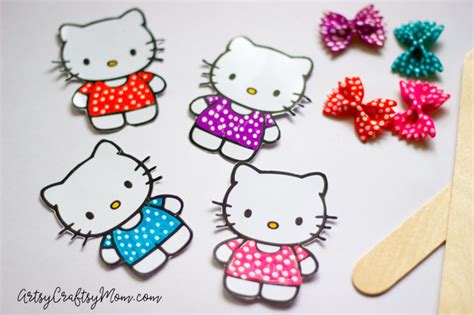 Super Cute Hello Kitty Craft Bookmark Using Pasta- free printable