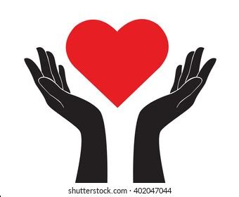 Hands Holding Heart Art Vector Stock Vector (Royalty Free) 402047044 ...