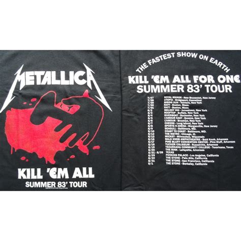 METALLICA Kill 'Em All Tour 1983 Official Licensed T-Shirt FREE SHIPPING