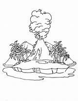 Active volcano coloring page  Download Free sketch template