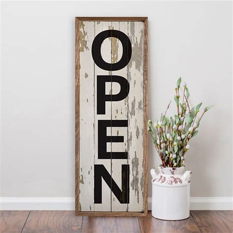 Rustic Farmhouse Framed Open Sign | Antique Farmhouse