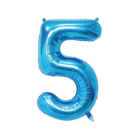 86cm Blue Number Balloon (5) - Inflated | Sydney Balloon Inflation | Who Wants 2 Party