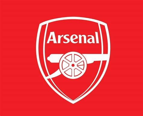 Arsenal Club Logo White Symbol Premier League Football Abstract Design ...