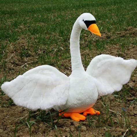 big size toy 80CM Simulation White Swan Plush Toy Swan Doll Decorative ...