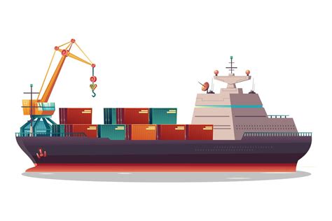 cargo ship Vector pro 16404933 Vector Art at Vecteezy