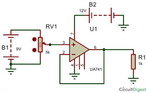 Voltage Follower Circuit using Opamp