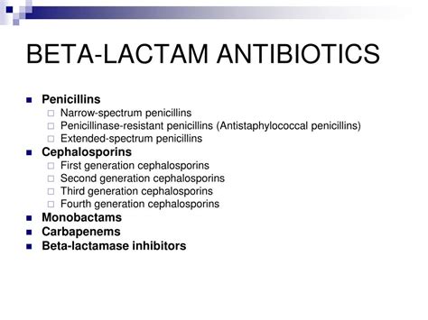 Beta Lactam Antibiotics Structure