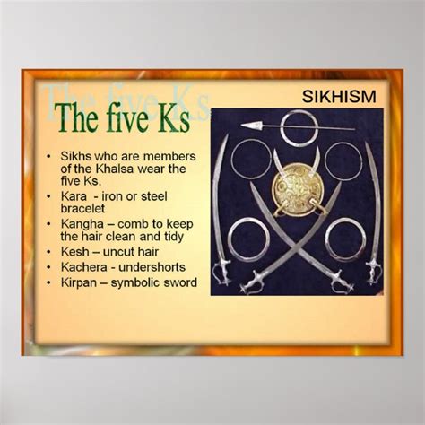 Education, Religion, Sikhism, the Five Ks Poster | Zazzle.co.uk