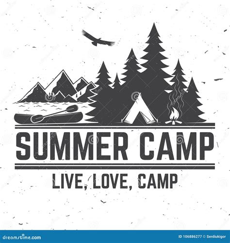 Camp Logo Design. Summer Camp Badge Cartoon Vector | CartoonDealer.com #90788049