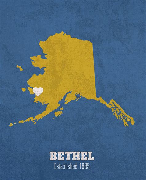 Bethel Alaska City Map Founded 1885 University of Alaska Fairbanks Color Palette Mixed Media by ...