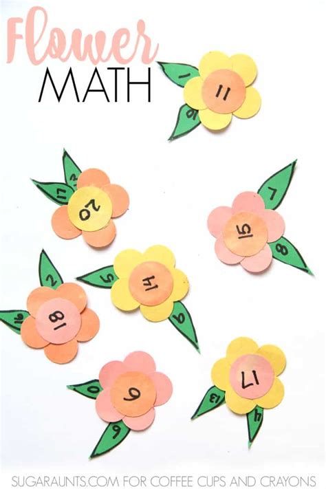 Flower Math Activity - Coffee Cups and Crayons