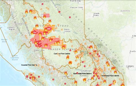 This interactive map shows the risk of wildfires across British Columbia