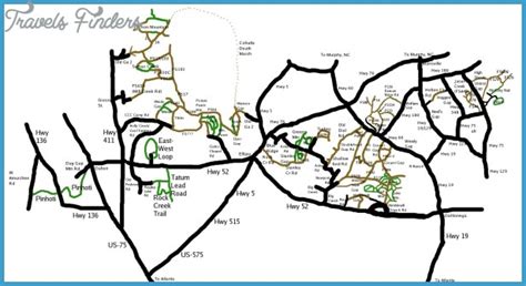 North Georgia Hiking Trails Map - TravelsFinders.Com